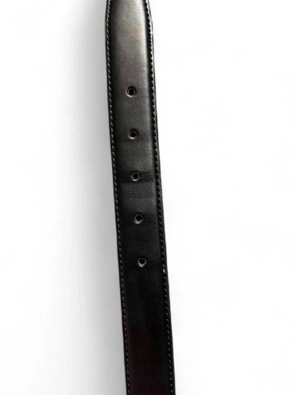 Mio Marino Collection Black leather belt silver buckle 36”